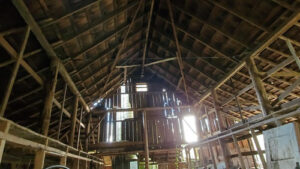 Interior view of the historic, hand-built barn.