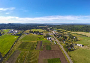 Drone view of farmland