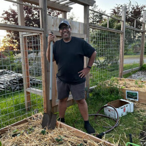 Man standing in garden