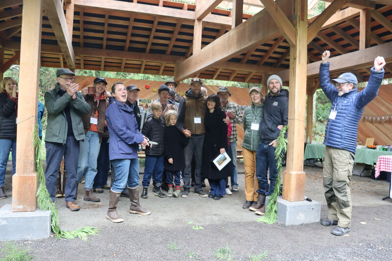 Group photo in pavilion
