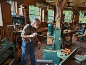 Man working in woodshop