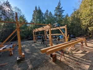 Partially constructed pavilion