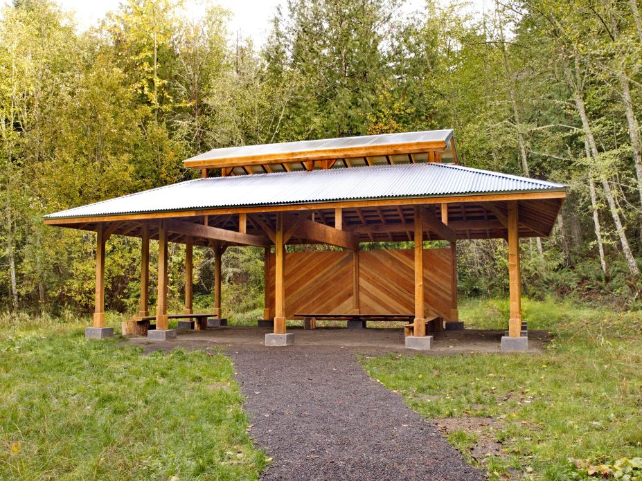 Pavilion in clearing in the woods